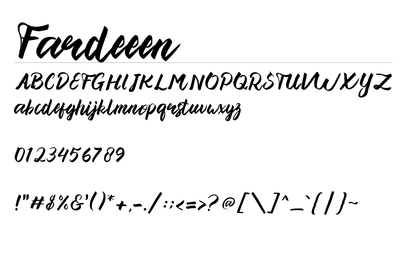 Fardeeen Font preview