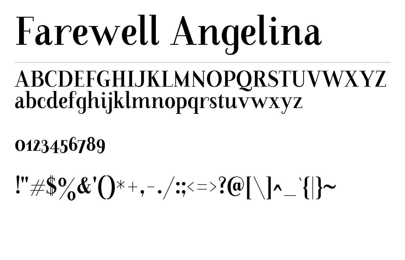 Farewell Angelina Font preview