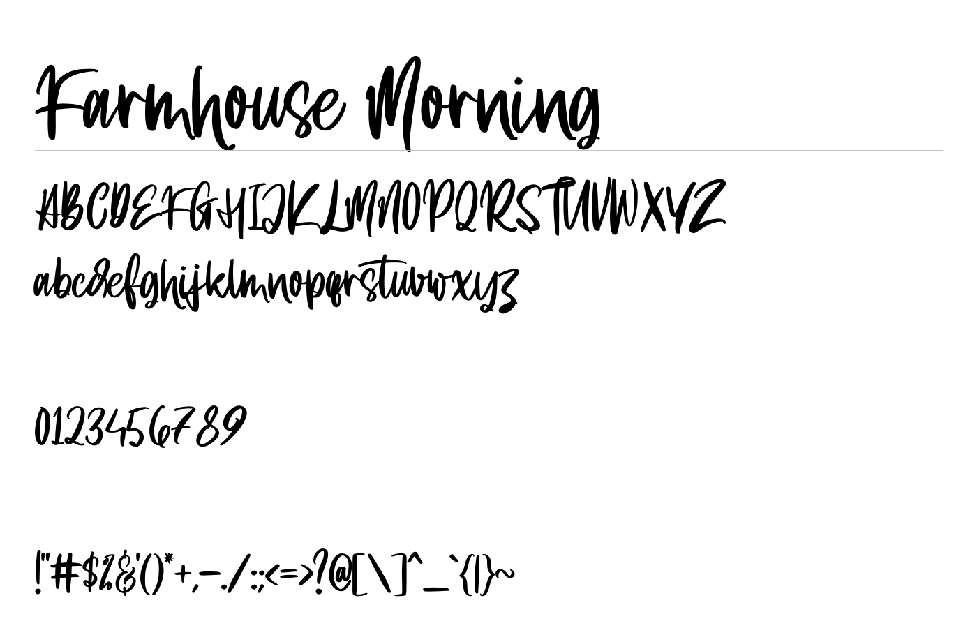 Farmhouse Morning Font preview