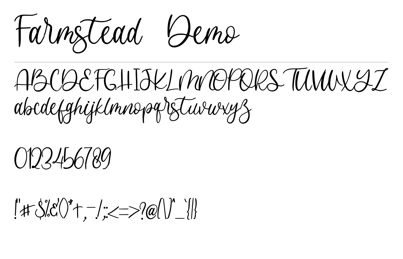 Farmstead Font preview