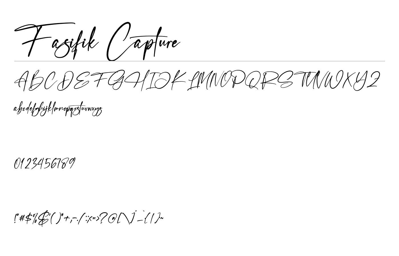 Fasifik Capture Font preview