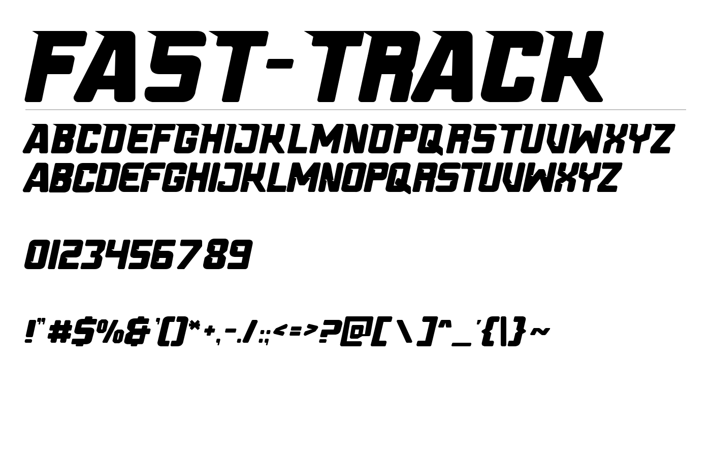 Fast Track Font preview