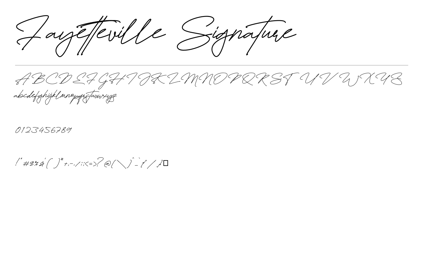 Fayetteville Signature Font preview