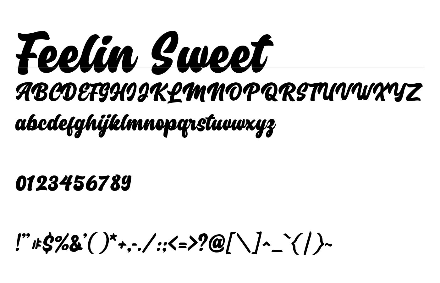 Feelin Sweet Font preview