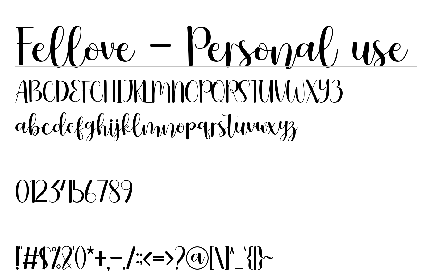 Fellove Font preview