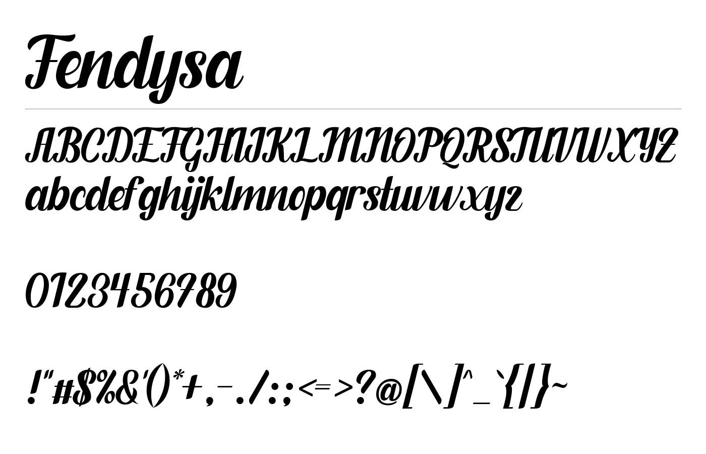 Fendysa Font preview