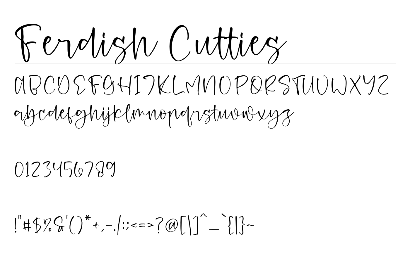Ferdish Cutties Font preview