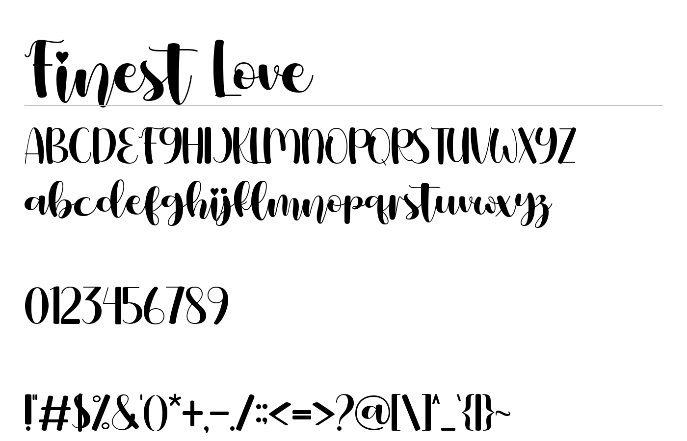 Finest Love Font preview