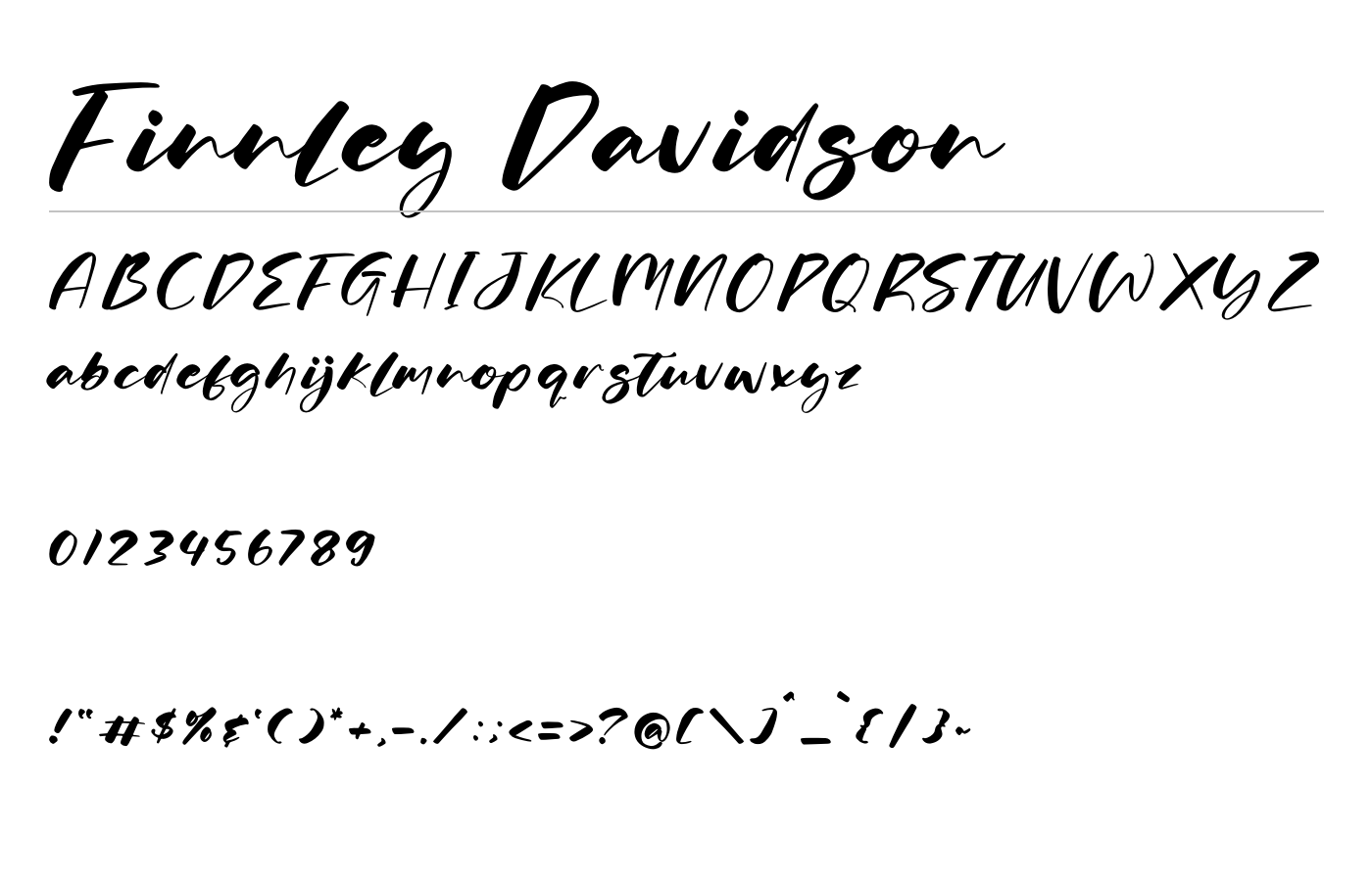 Finnley Davidson Font preview