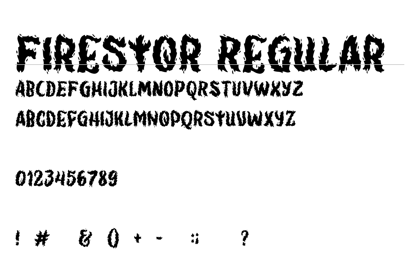 Firestor Font preview