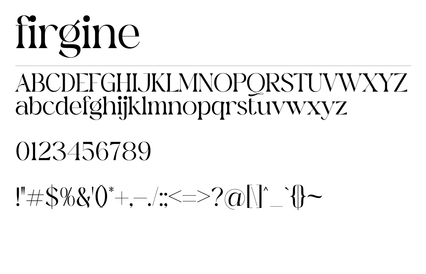 Firgine Font preview