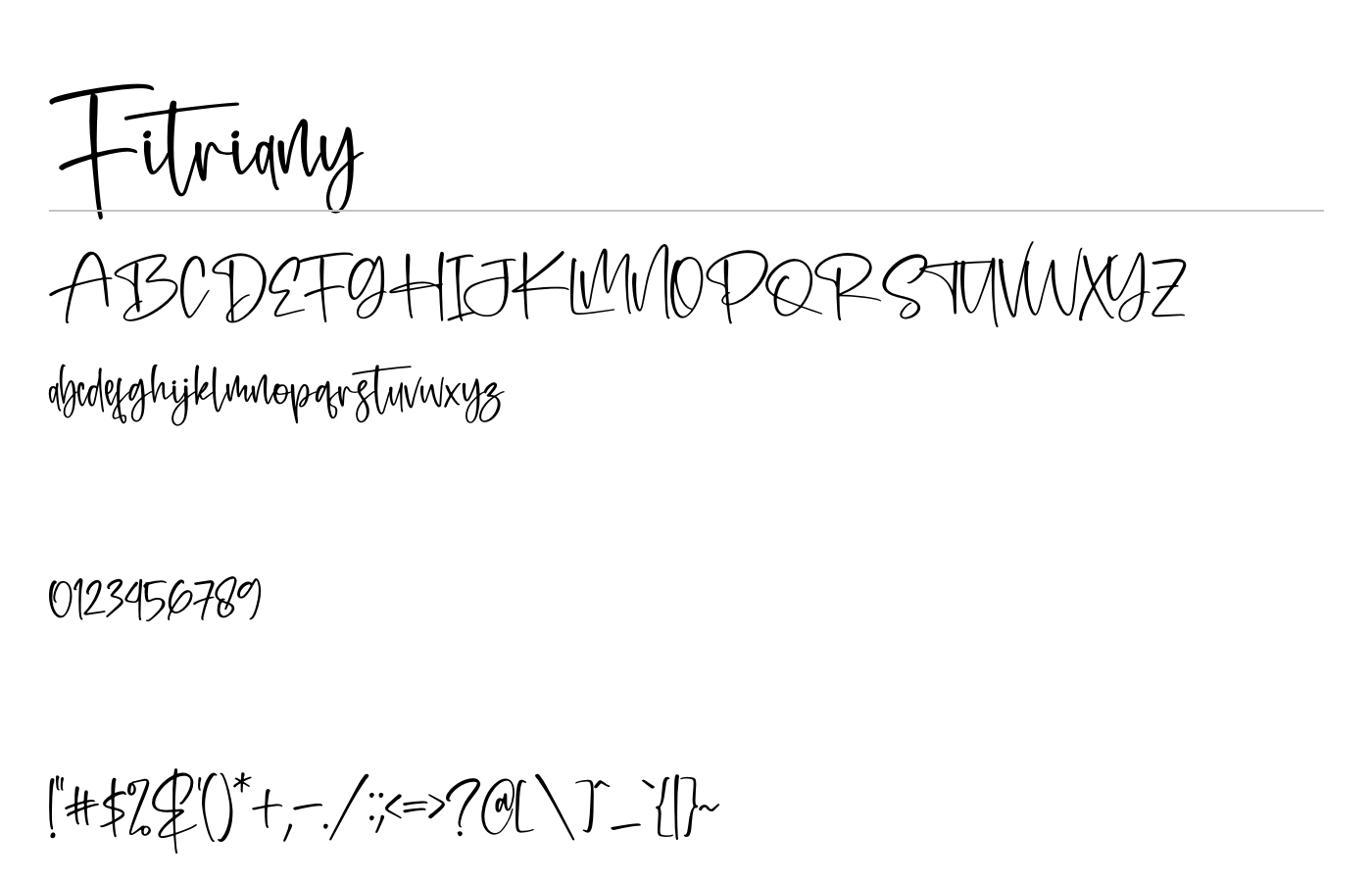 Fitriany Font preview
