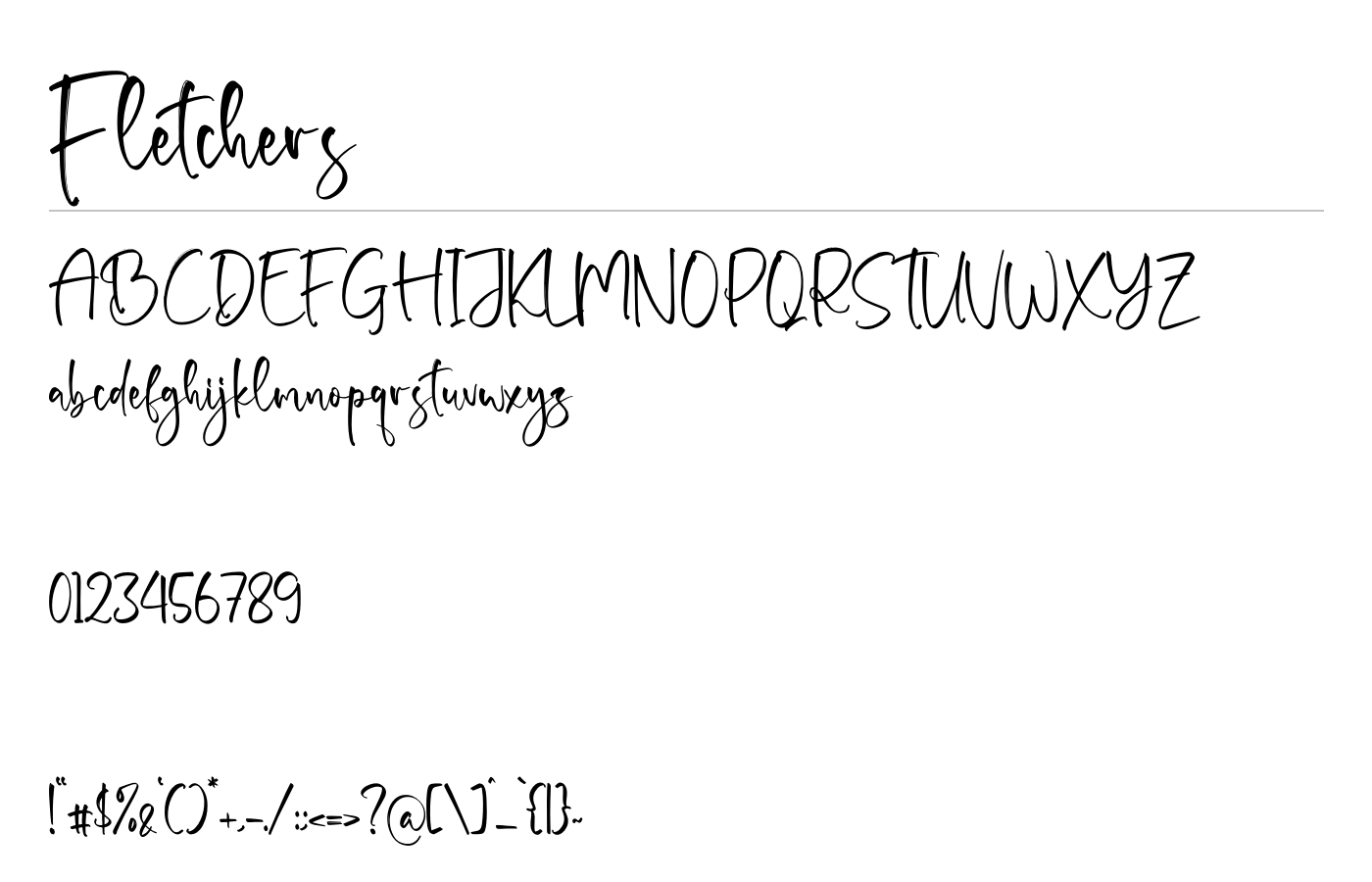 Fletchers Font preview