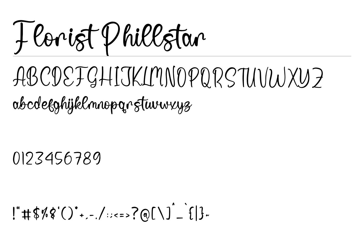 Florist Phillstar Font preview