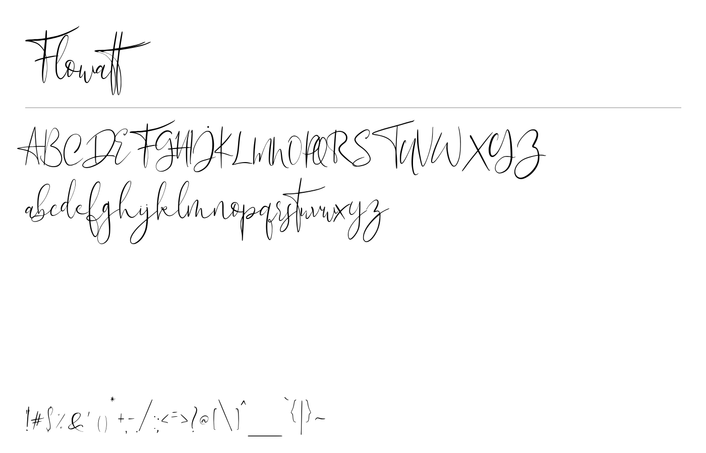 Flowatt Font preview