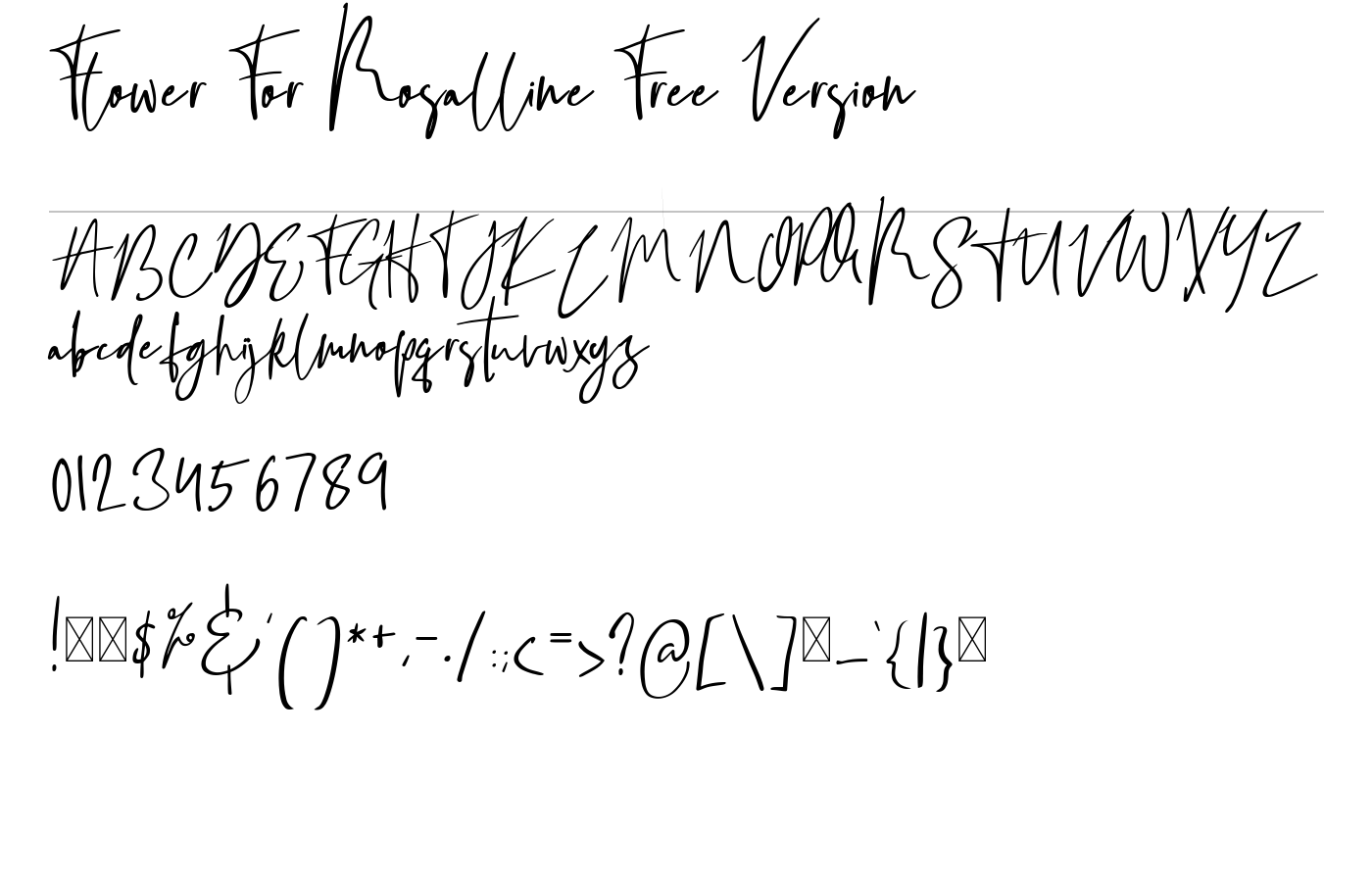 Flower For Rosalline Font preview