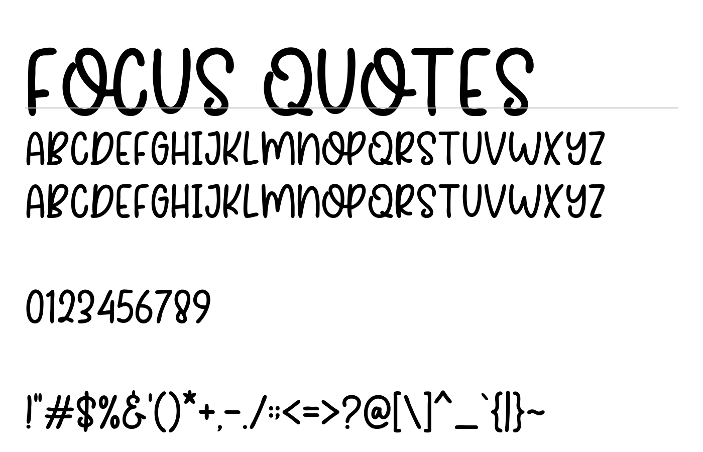 Focus Quotes Font preview