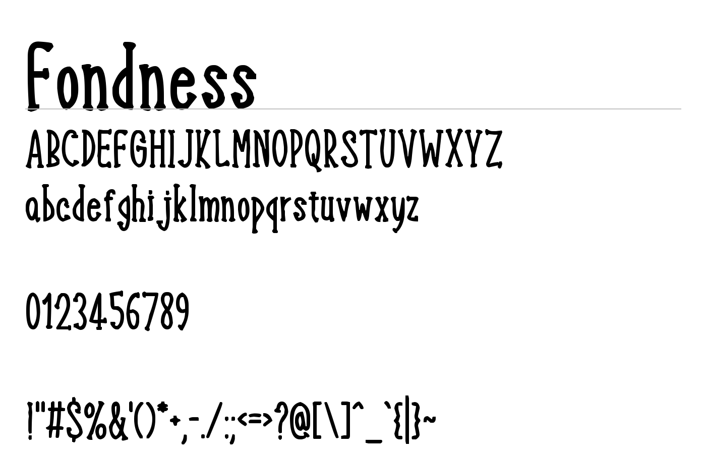 Fondness Font preview