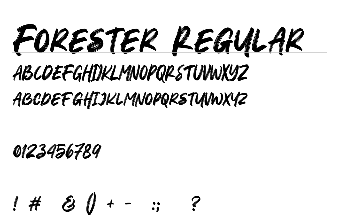 Forester Font preview