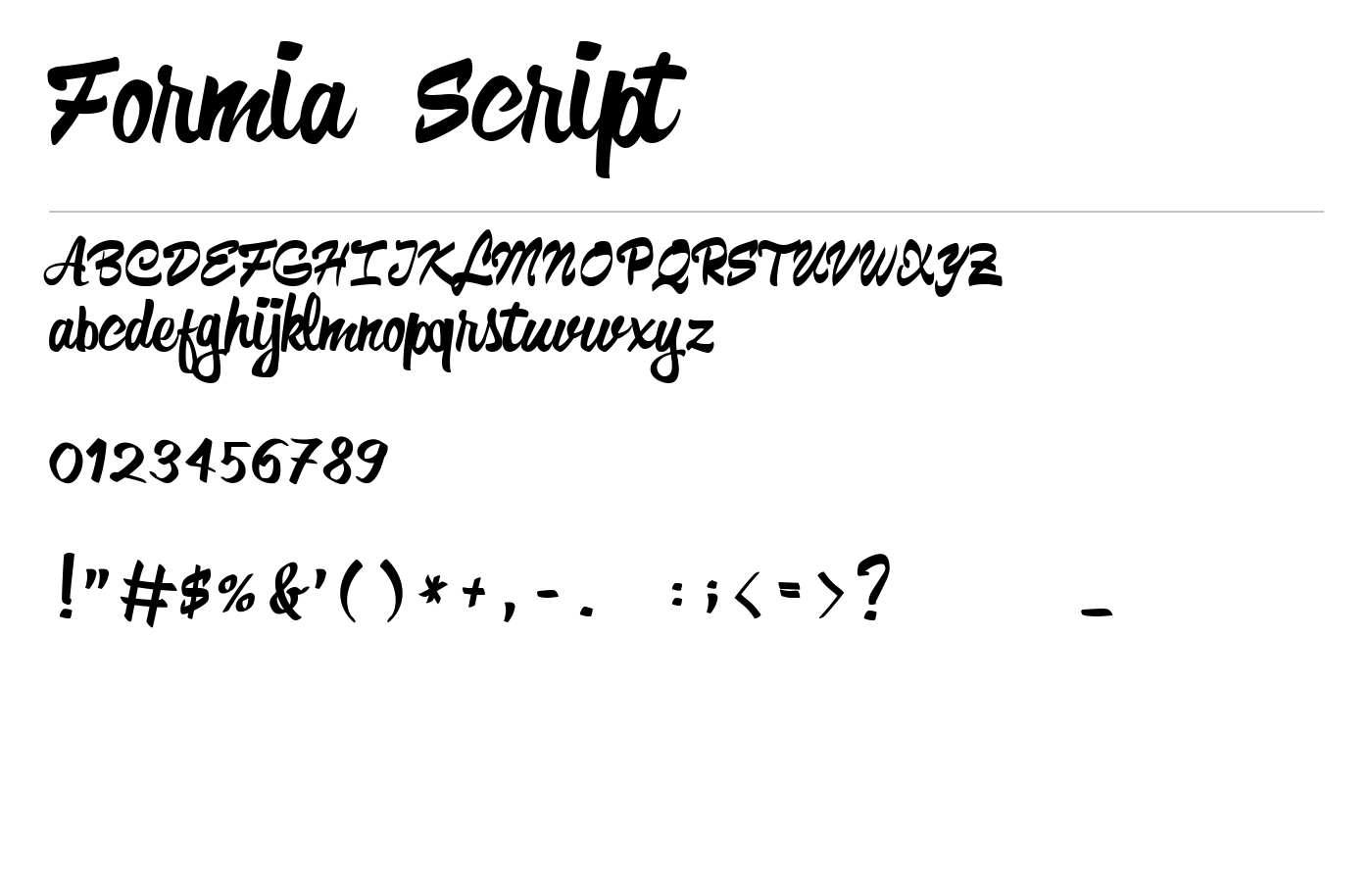 Formia Script Font preview