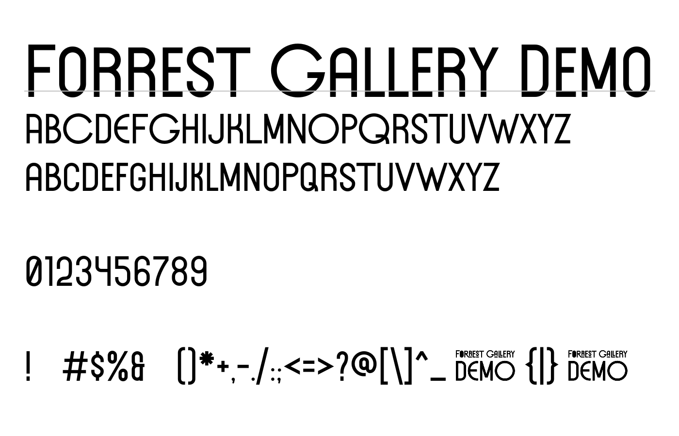 Forrest Gallery Font preview