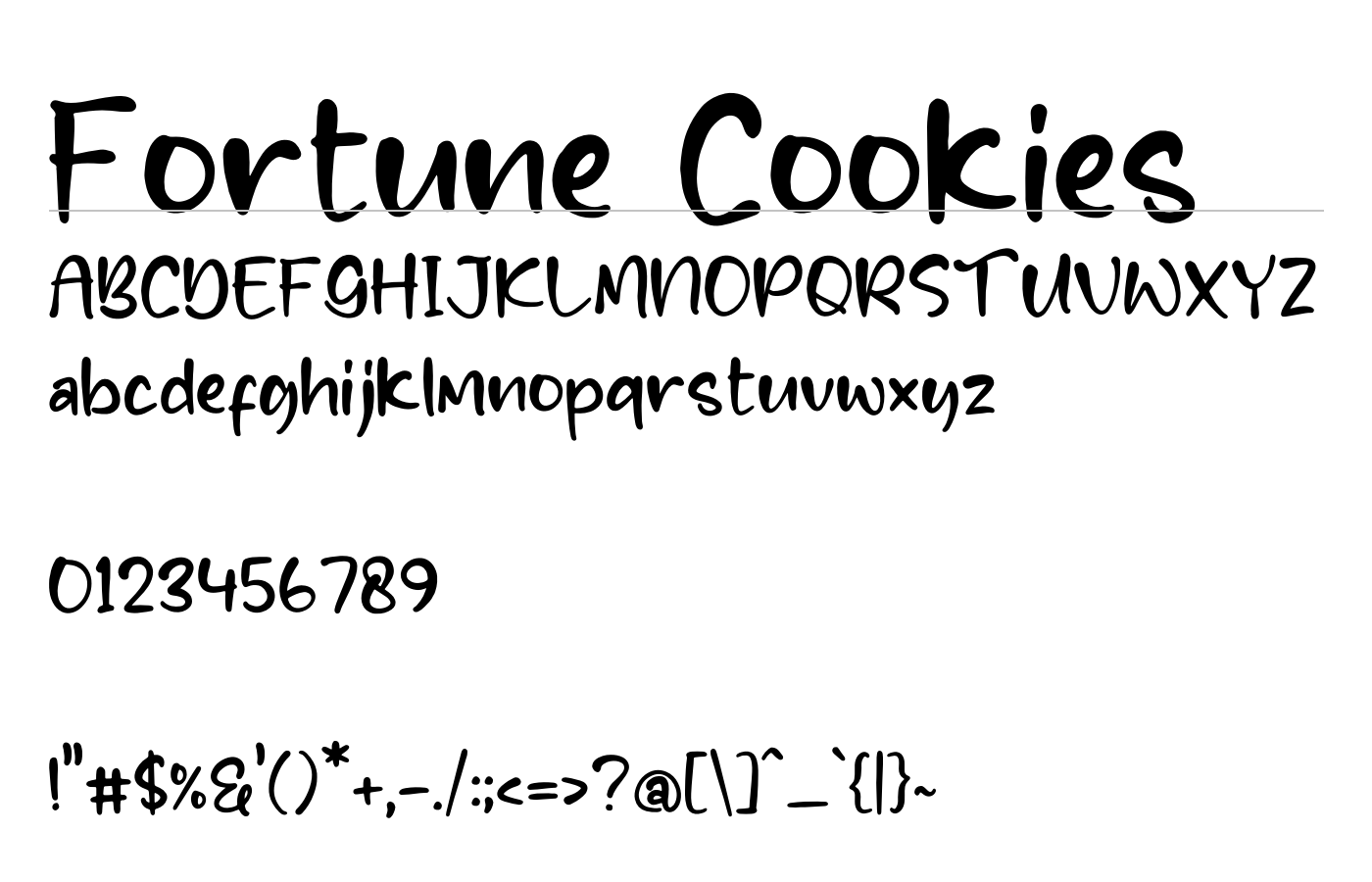 Fortune Cookies Font preview
