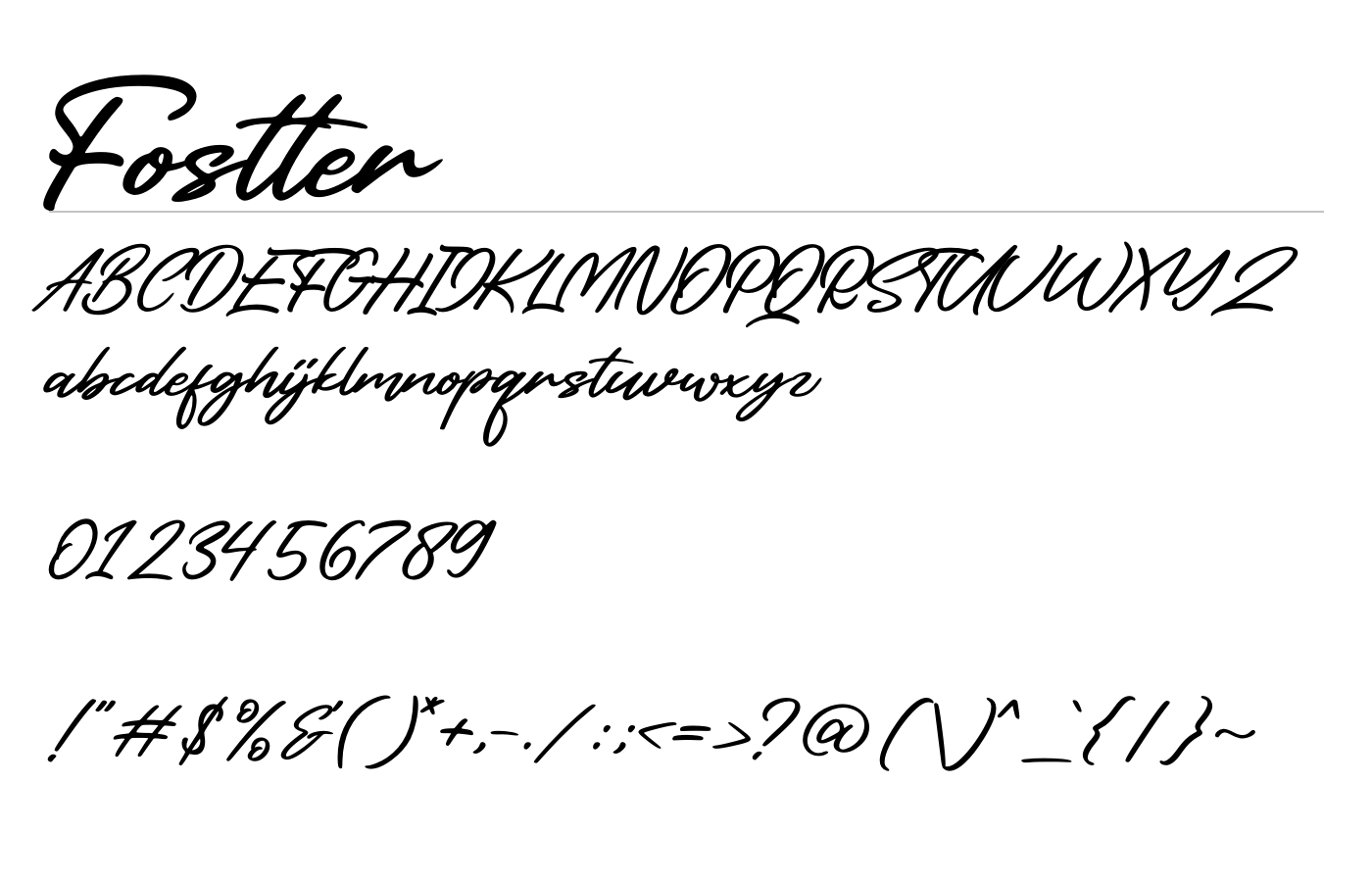 Fostter Font preview