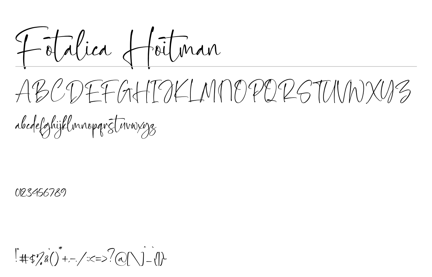 Fotalica Hoitman Font preview