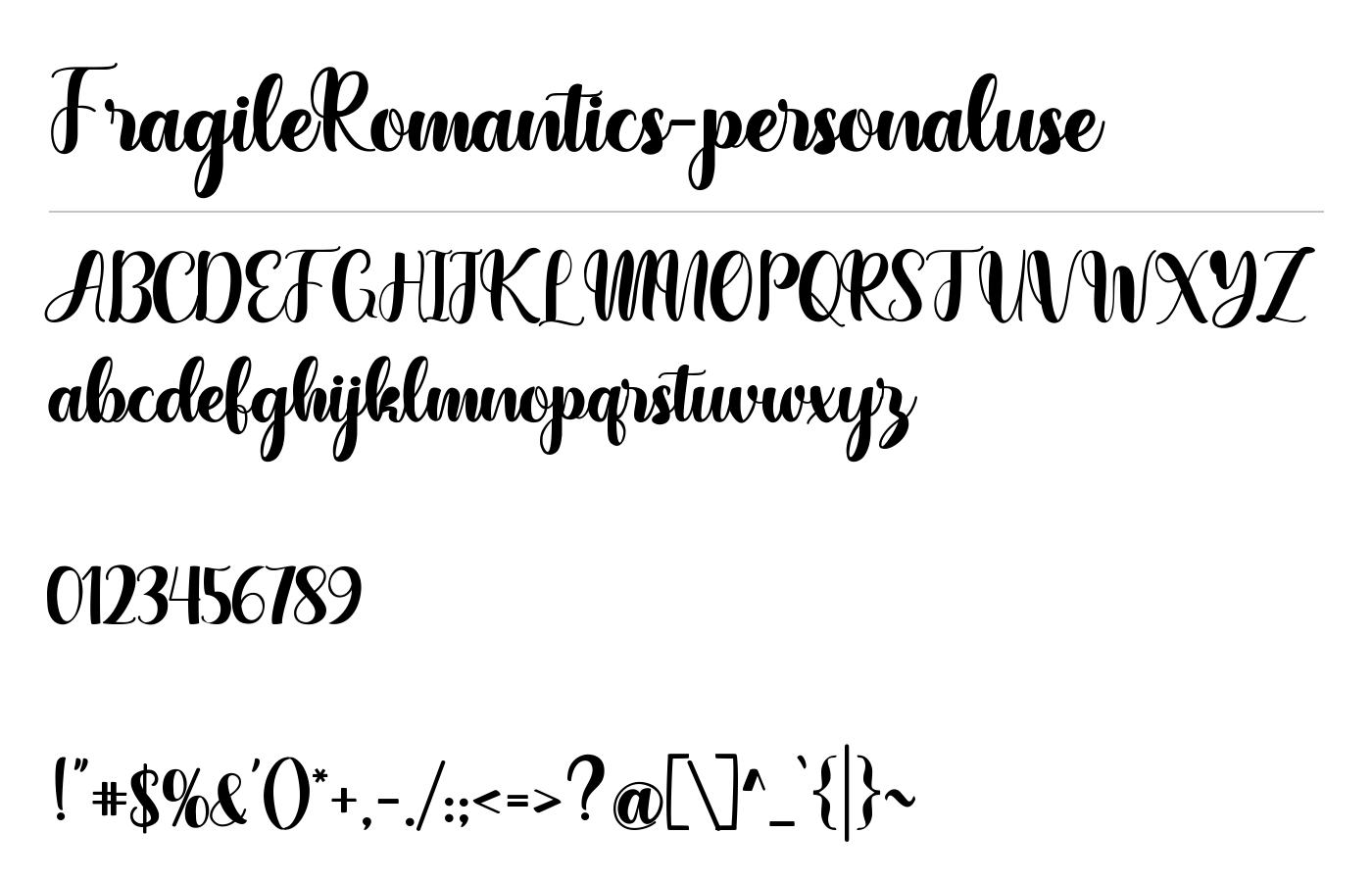Fragile Romantics Font preview