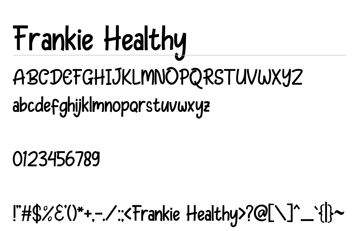 Frankie Healthy Font preview