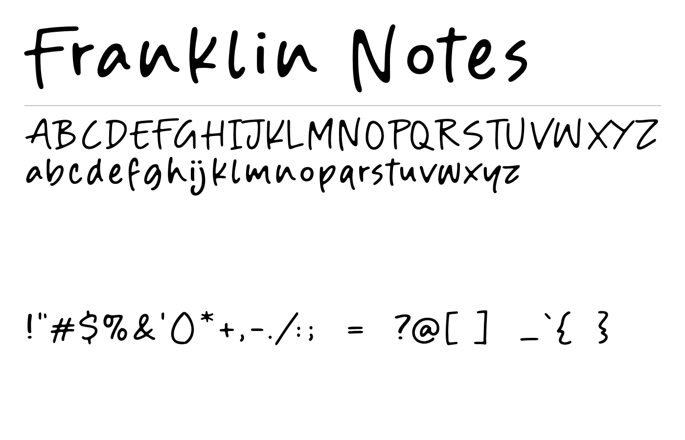 Franklin Notes Font preview
