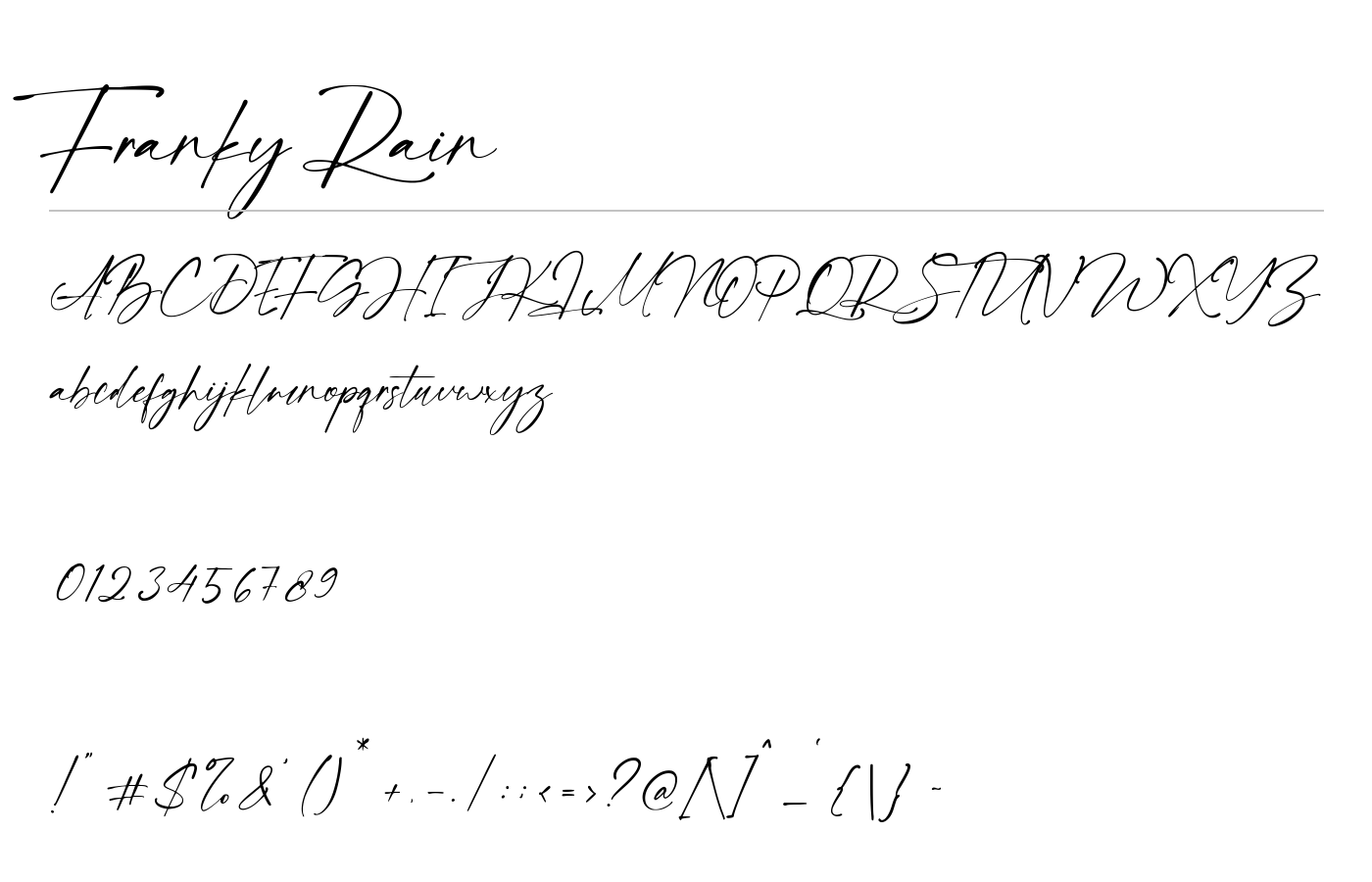 Franky Rain Font preview