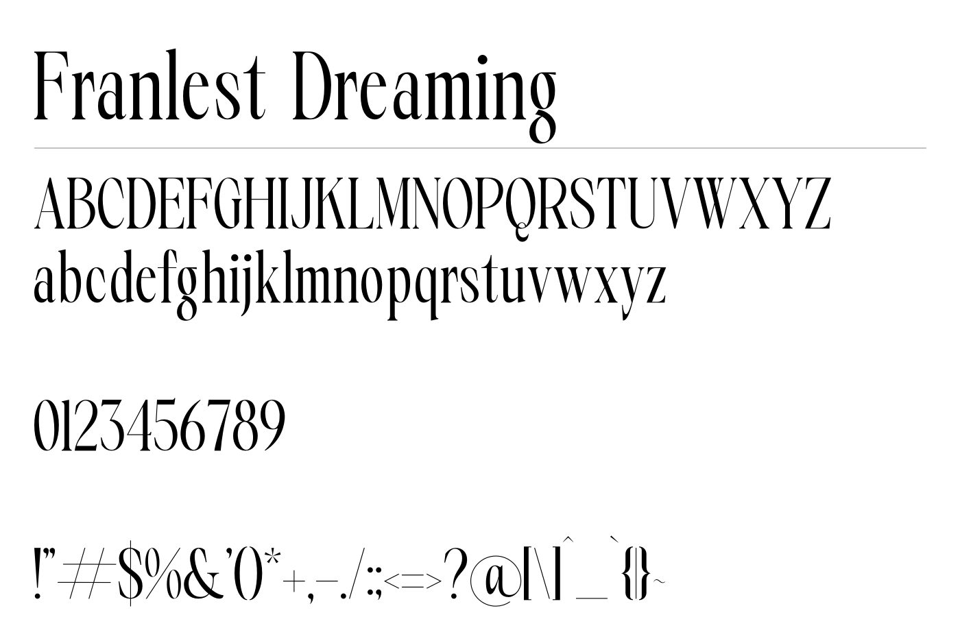 Franlest Dreaming Font preview
