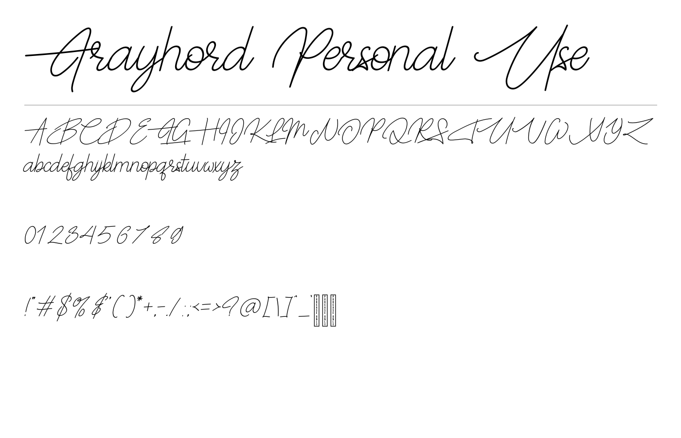 Frayhord Signature Font preview