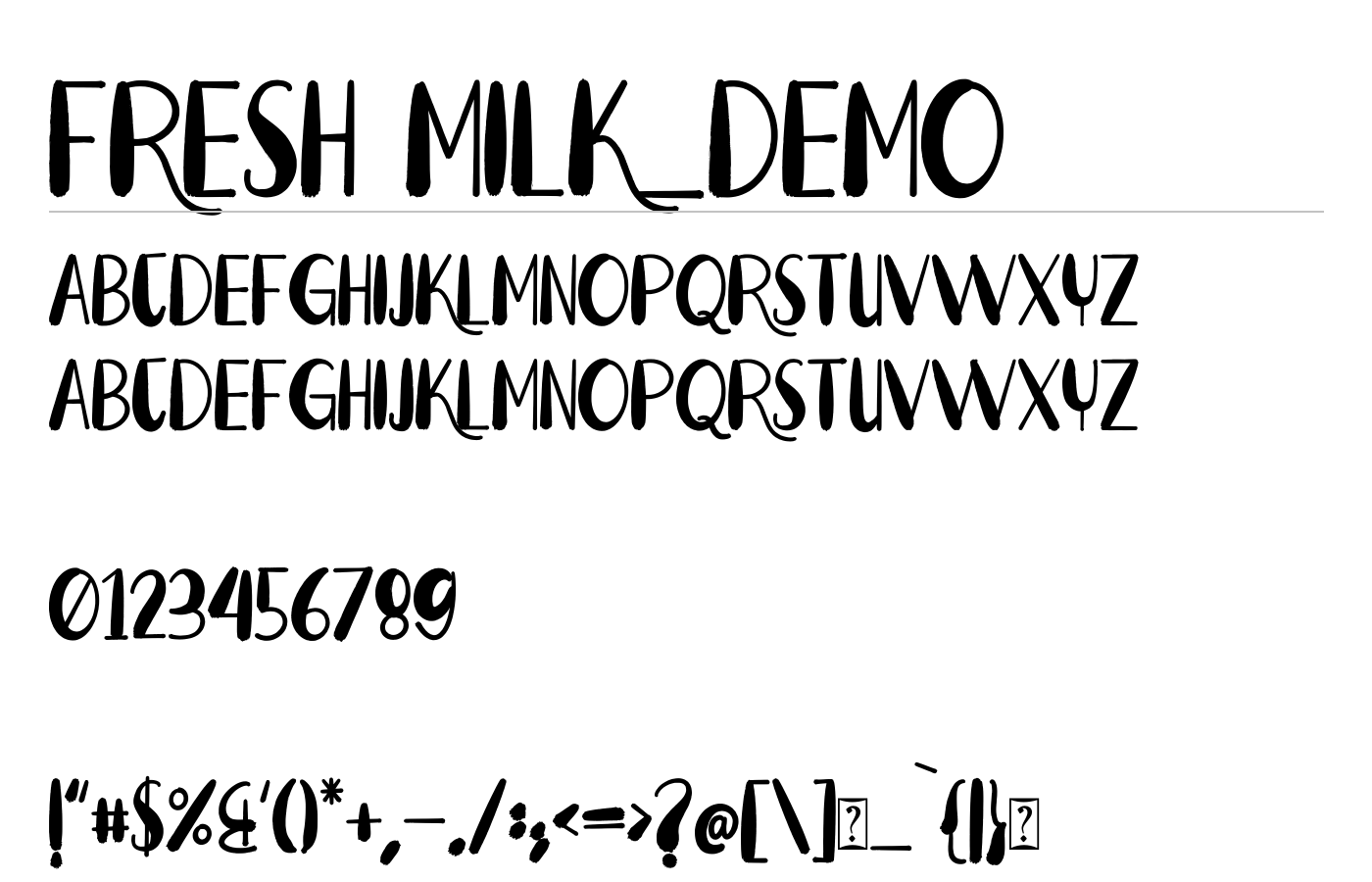 Fresh Milk Font preview