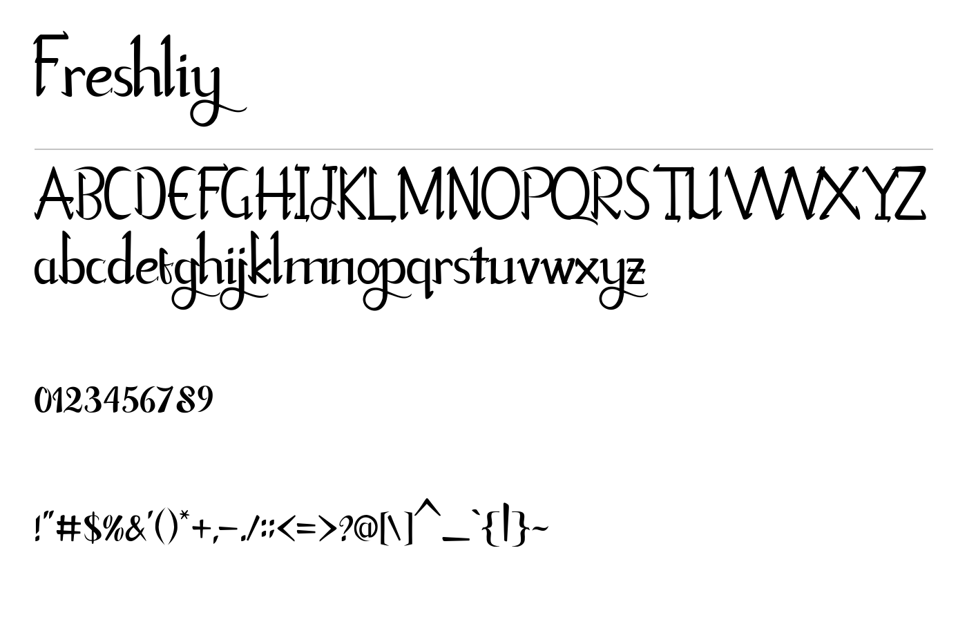 Freshliy Font preview