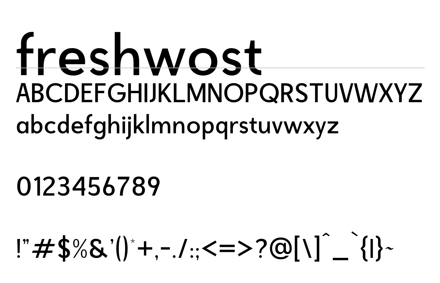 Freshwost Font preview
