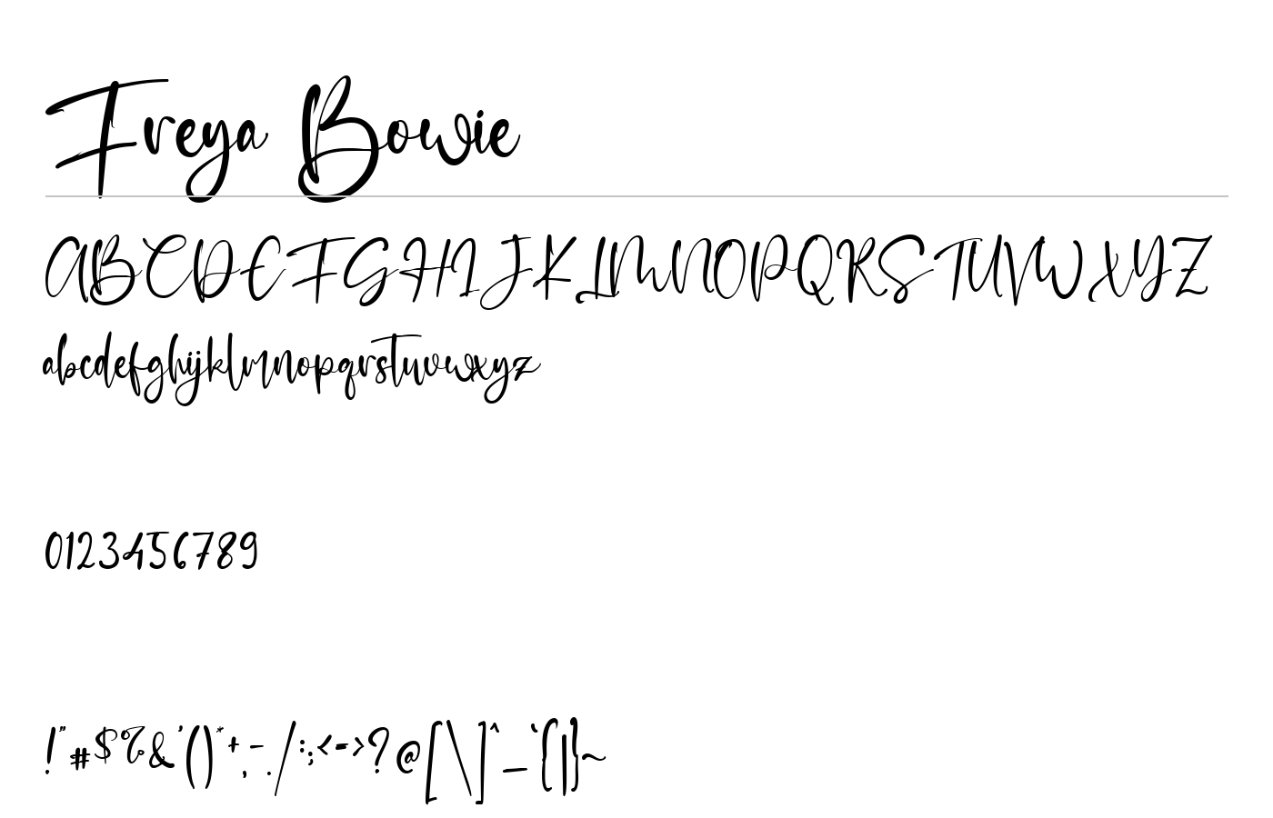 Freya Bowie Font preview