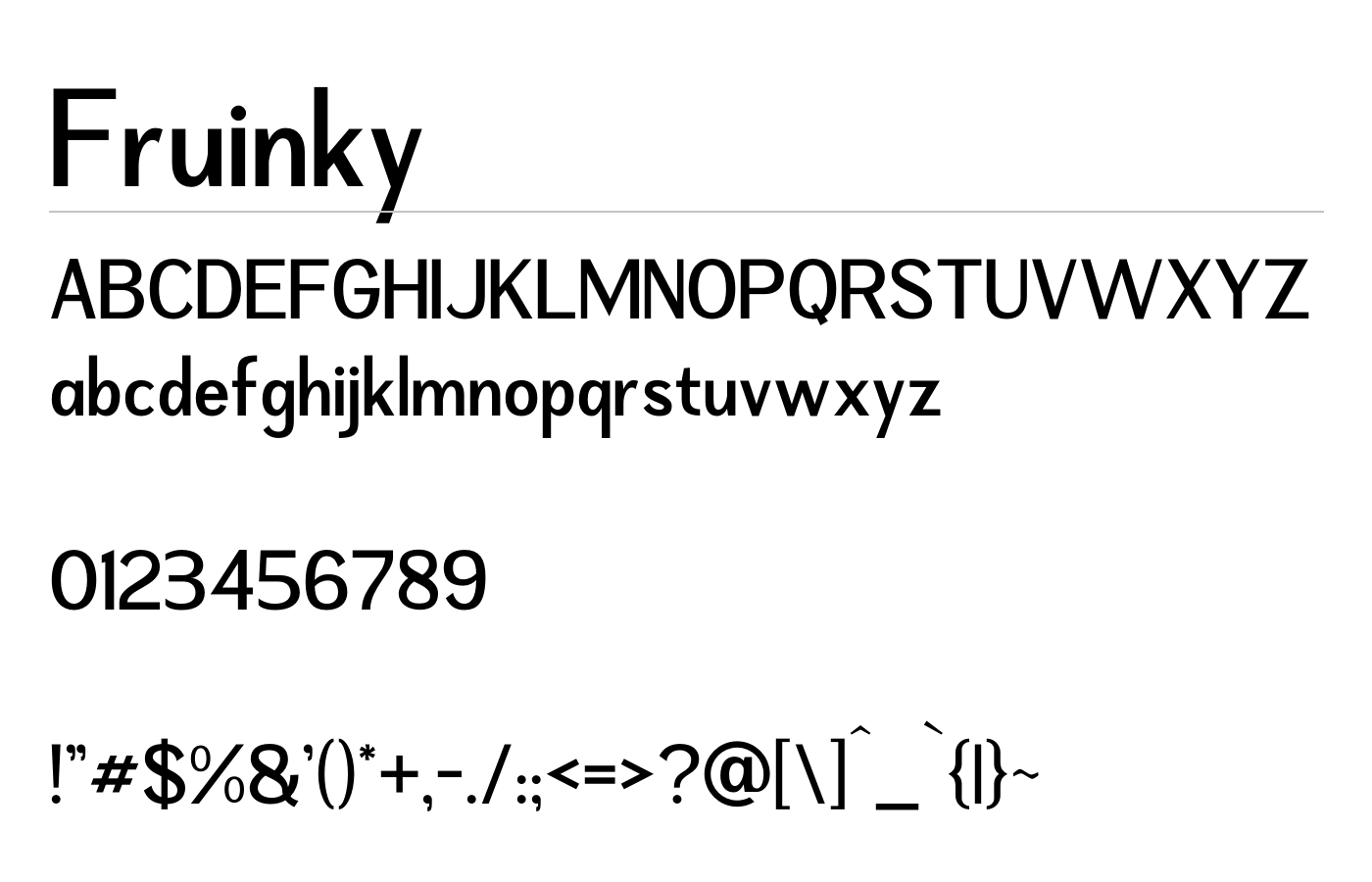 Fruinky Font preview