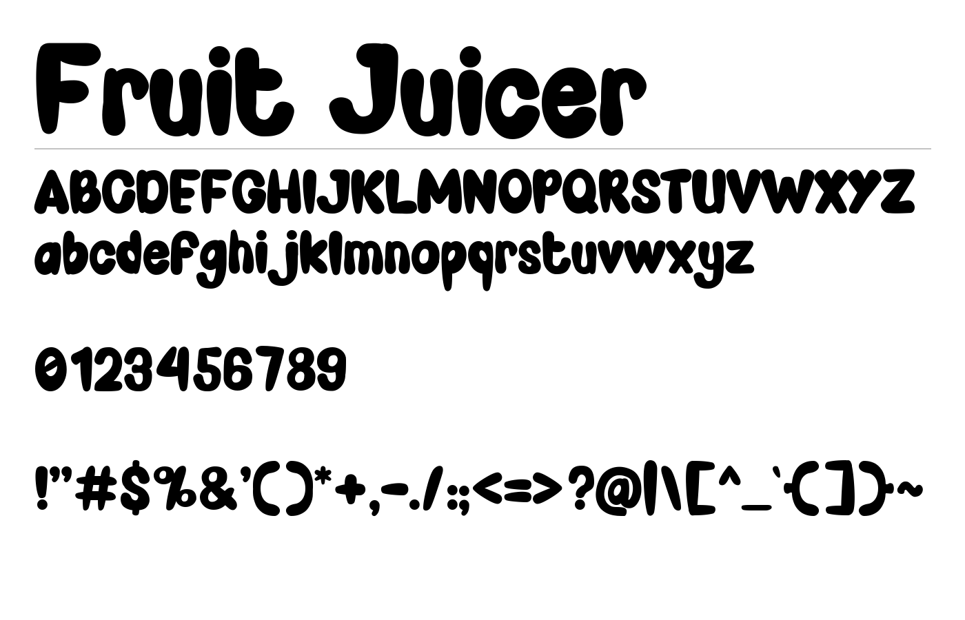 Fruit Juicer Font preview