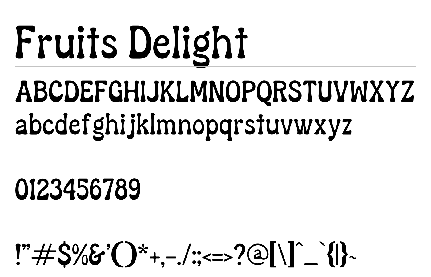 Fruits Delight Font preview