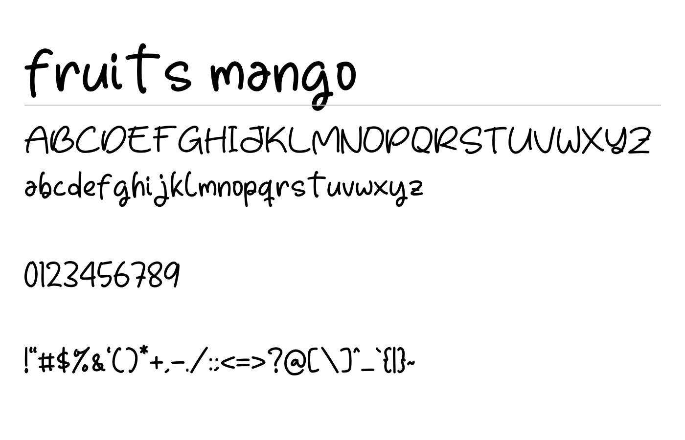 Fruits Mango Font preview