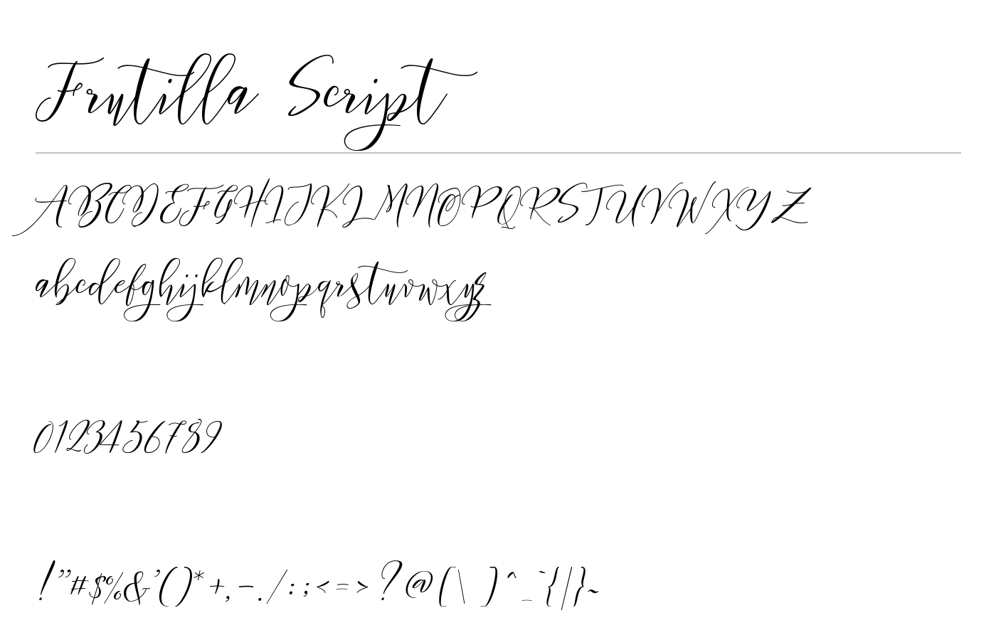 Fruitilla Modern Script Typeface preview
