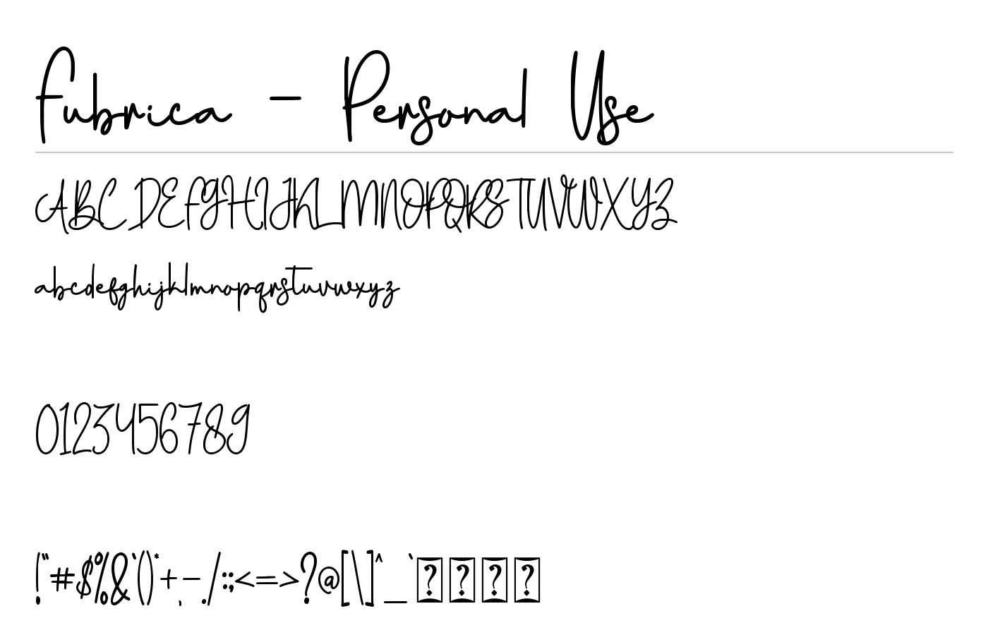 Fubrica Font preview