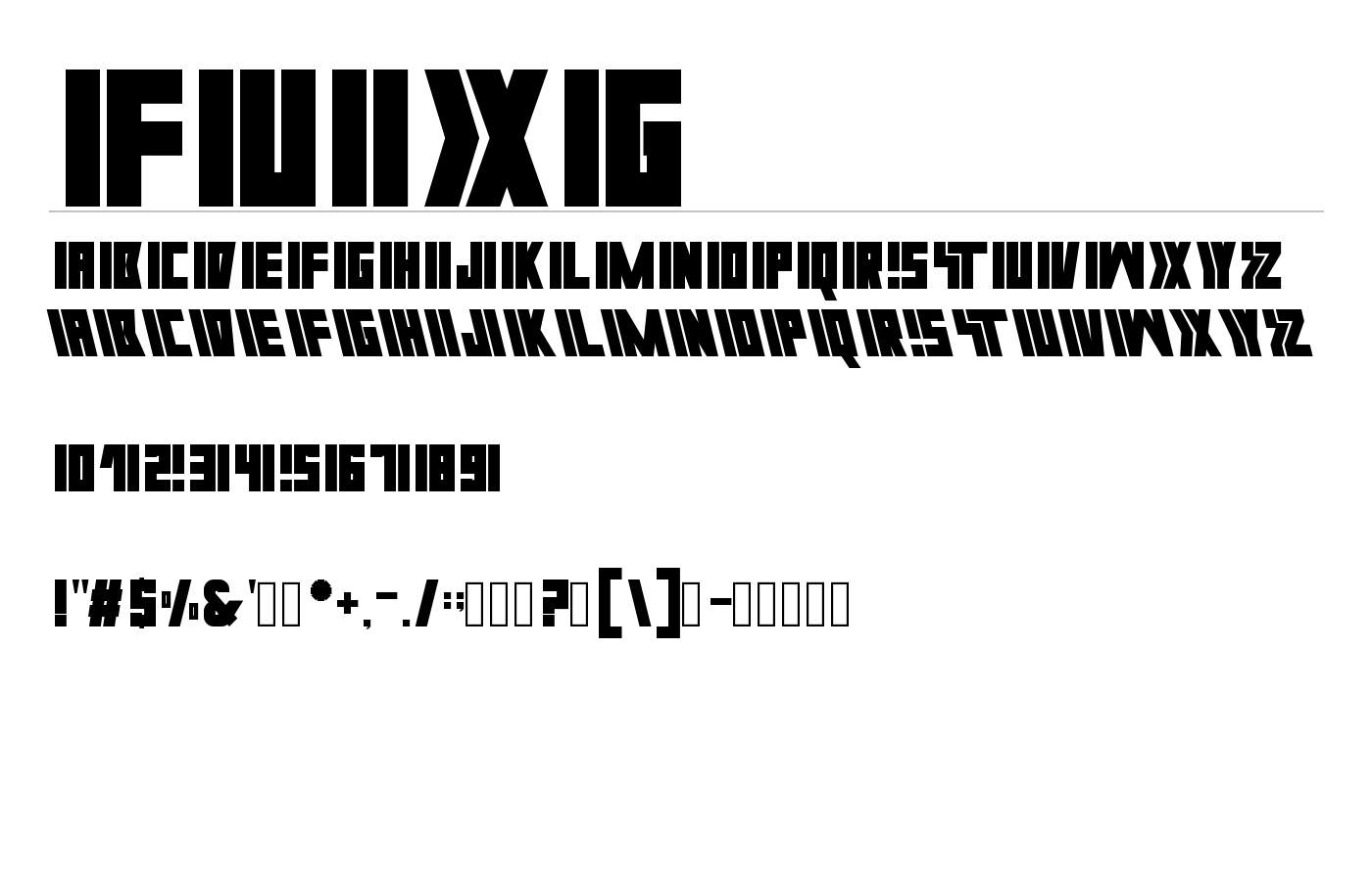 FUIXG Font preview