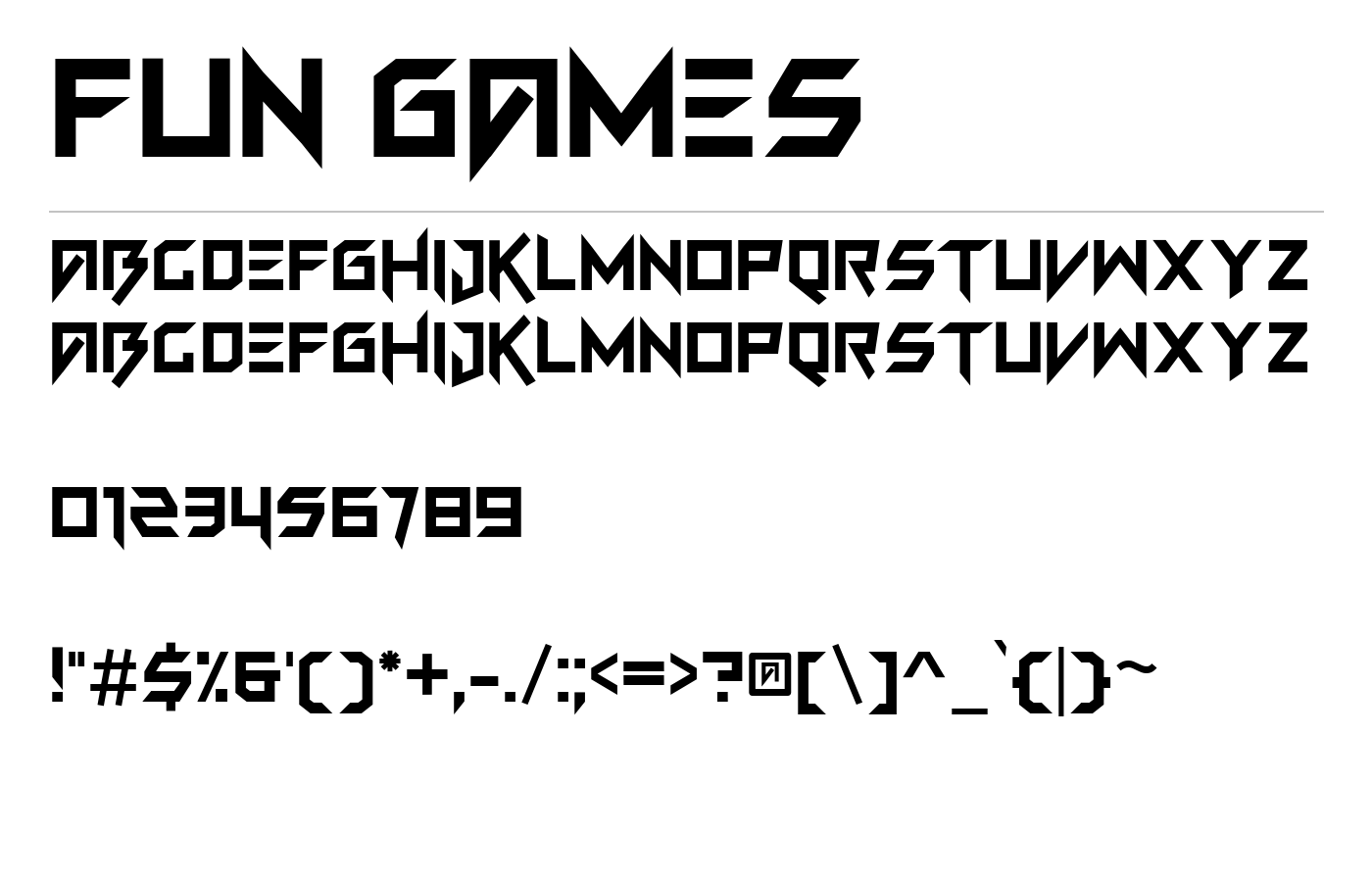 Fun Games Font preview