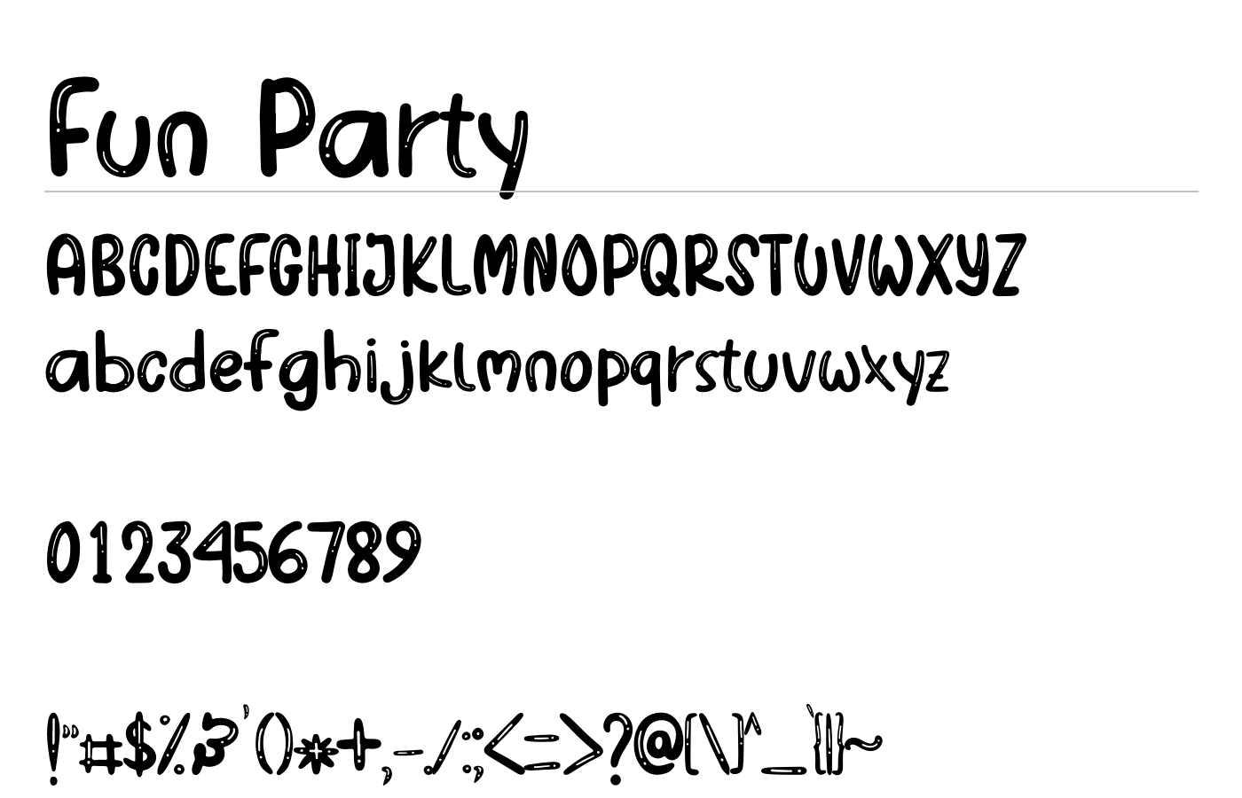 Fun Party Font preview