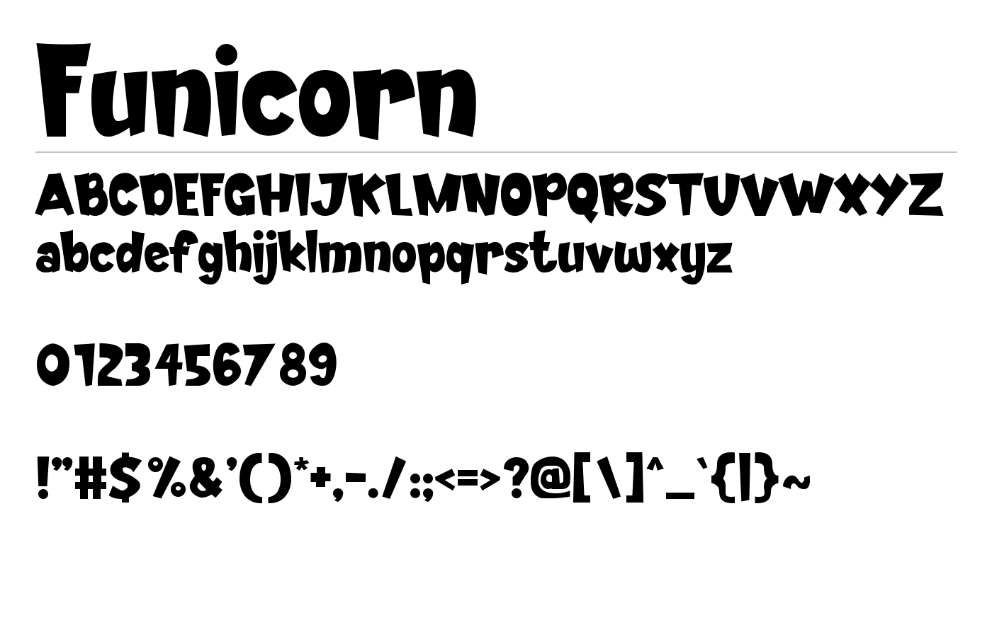 Funicorn Font preview