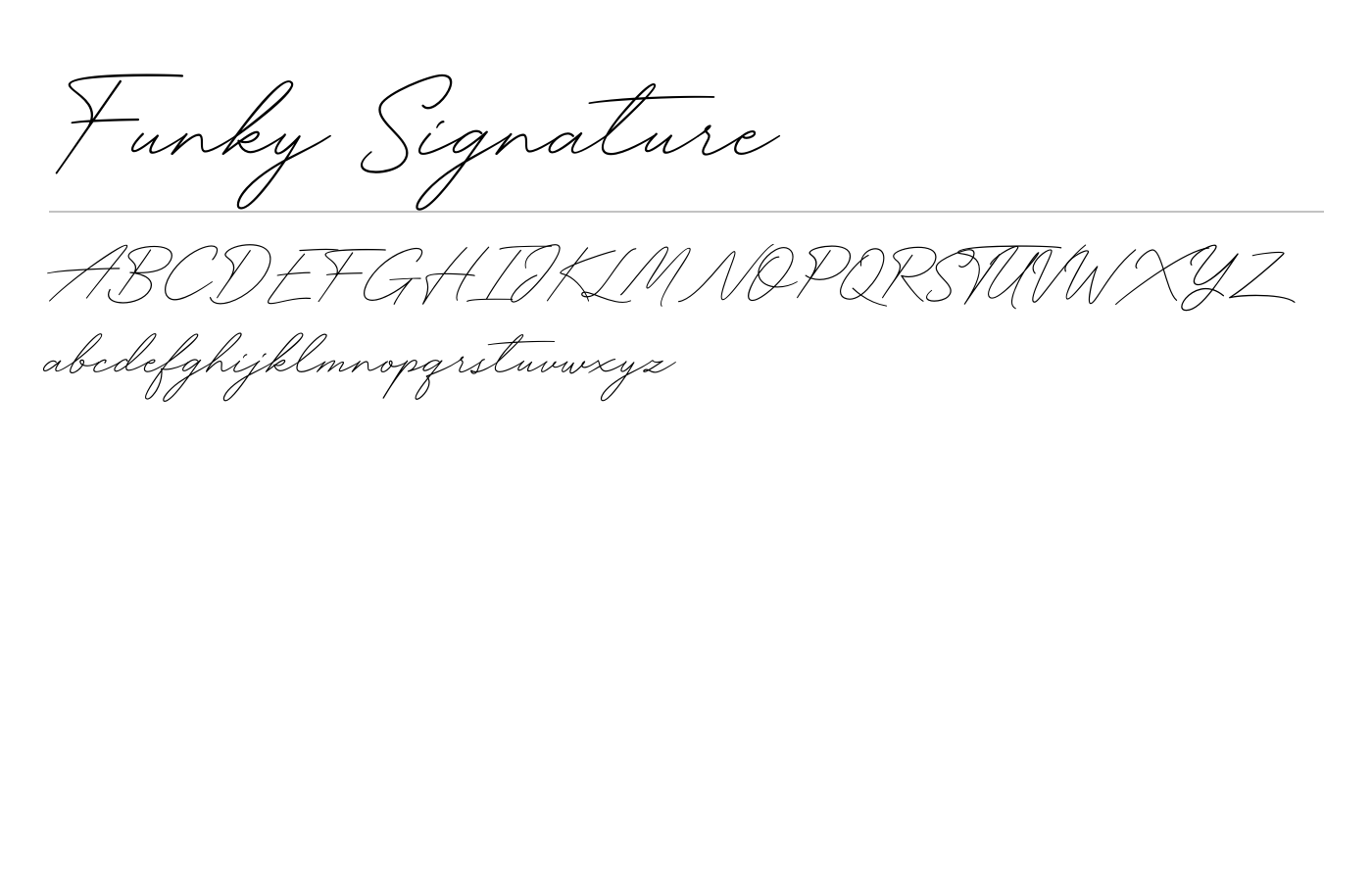 Funky Signature Font preview
