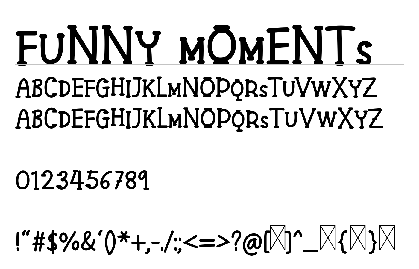Funny Moments Font preview